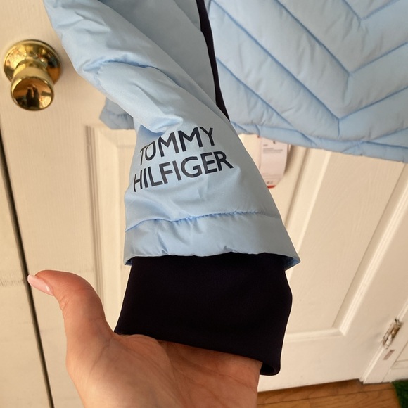 NWT Tommy Hilfiger Puffer Coat Women's Sz M Blue Cerulean - Picture 6 of 11